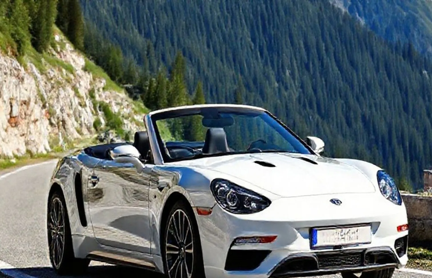 Convertible rental alpine roads